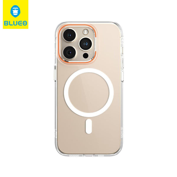 BLUEO iPhone 15 MagSafe Özellikli Renkli Kamera Korumalı Şeffaf Kılıf